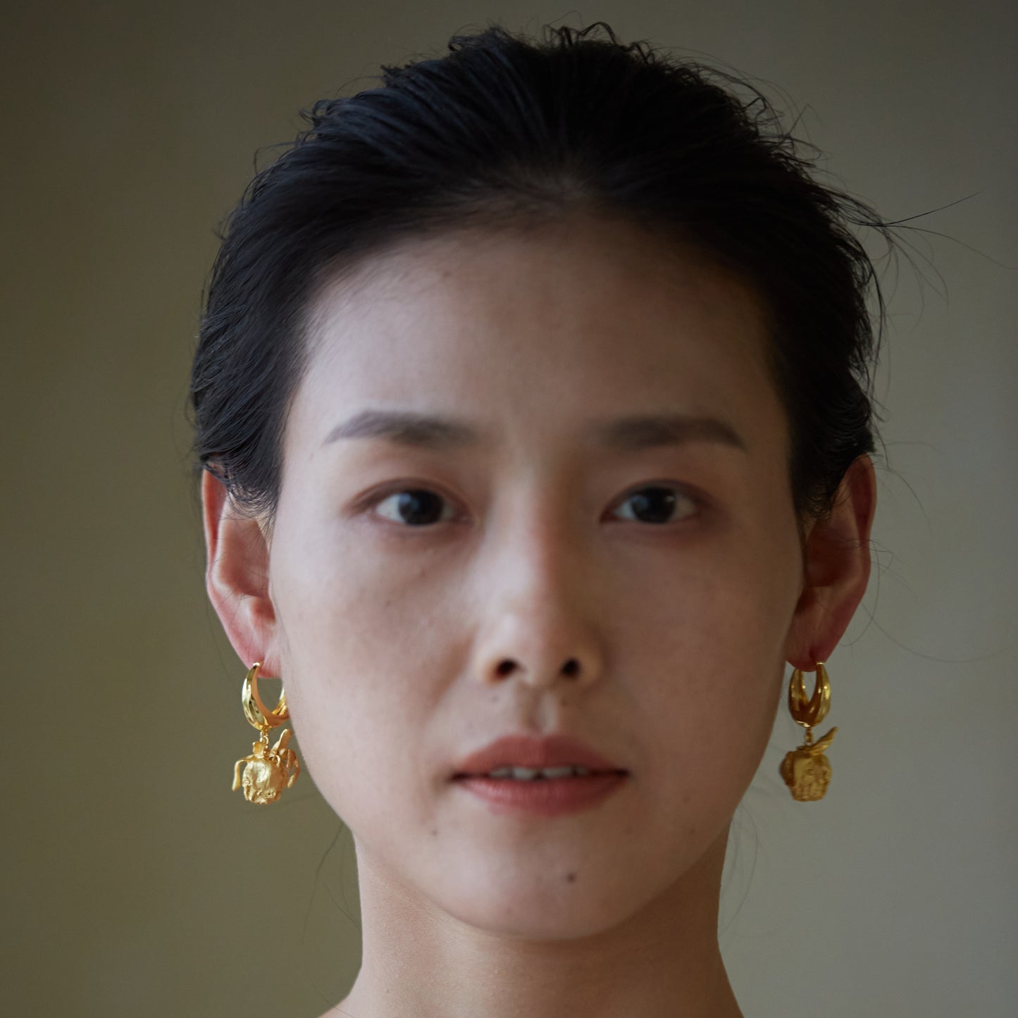 Dusty Rose - Gold Vermeil Ear-Drop / Pair