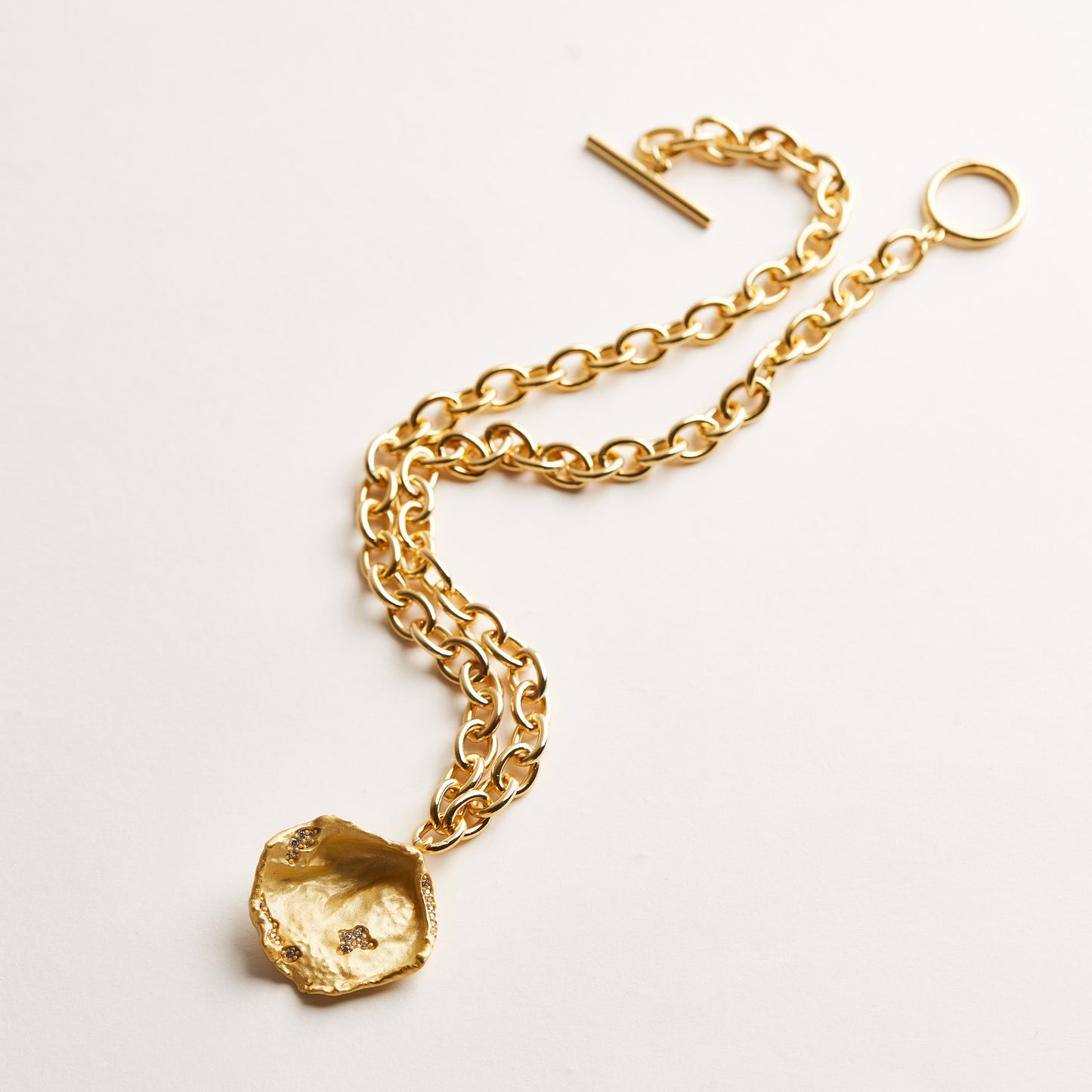 Dusty Petal - Gold Vermeil Thick-Chain Necklace