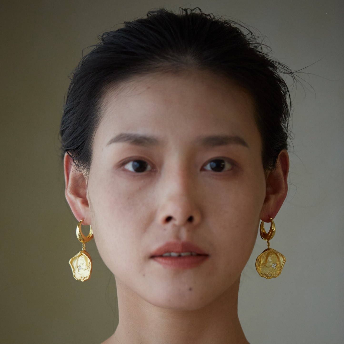 Dusty Petal - Gold Vermeil Ear-Drops / Pair