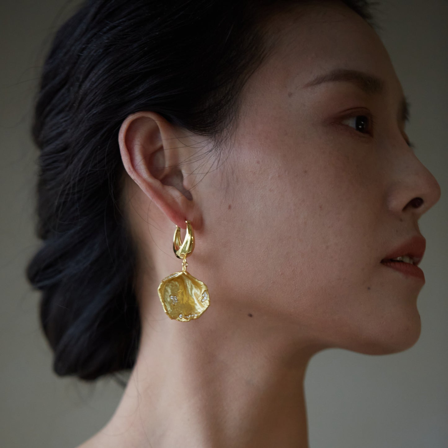 Dusty Petal - Gold Vermeil Ear-Drops / Pair