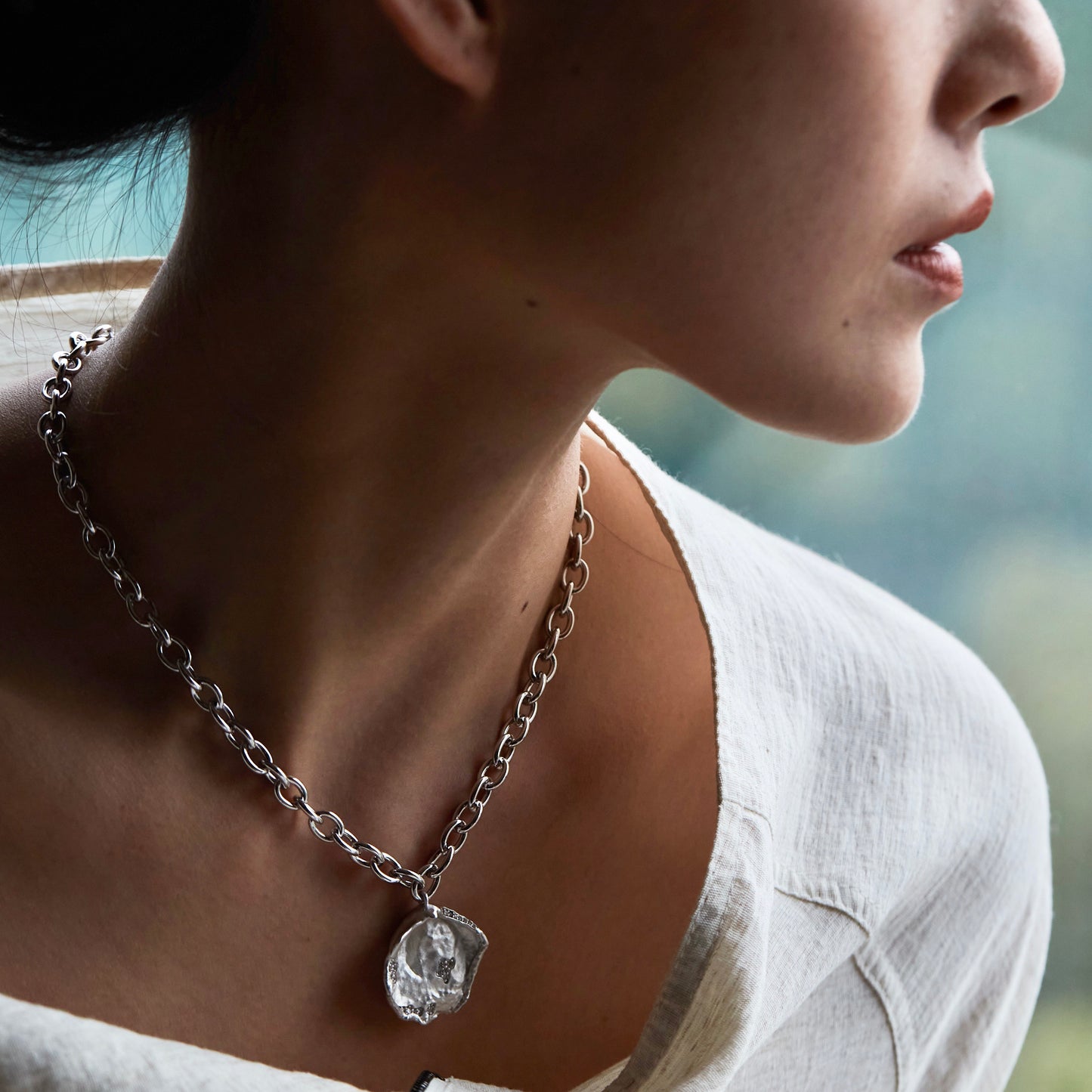 Dusty Petal - Gold Vermeil Thick-Chain Necklace