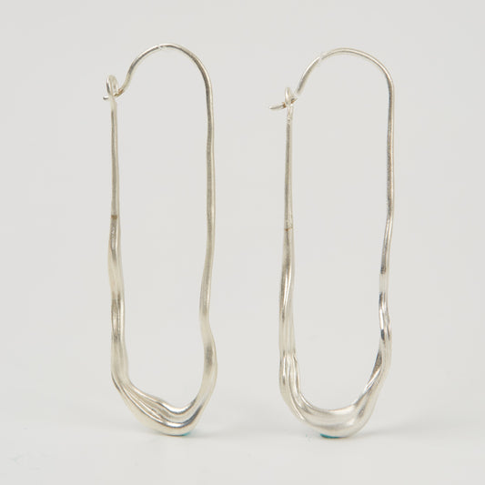 Aqua Earring - Sterlng-Silver Earrings / Pair
