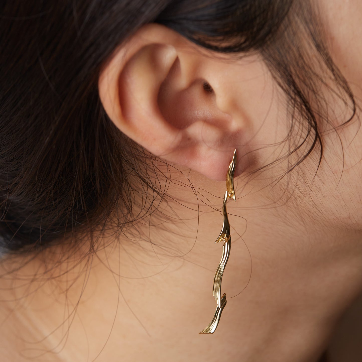 Layer Earring - Gold Vermeil Earrings / Pair