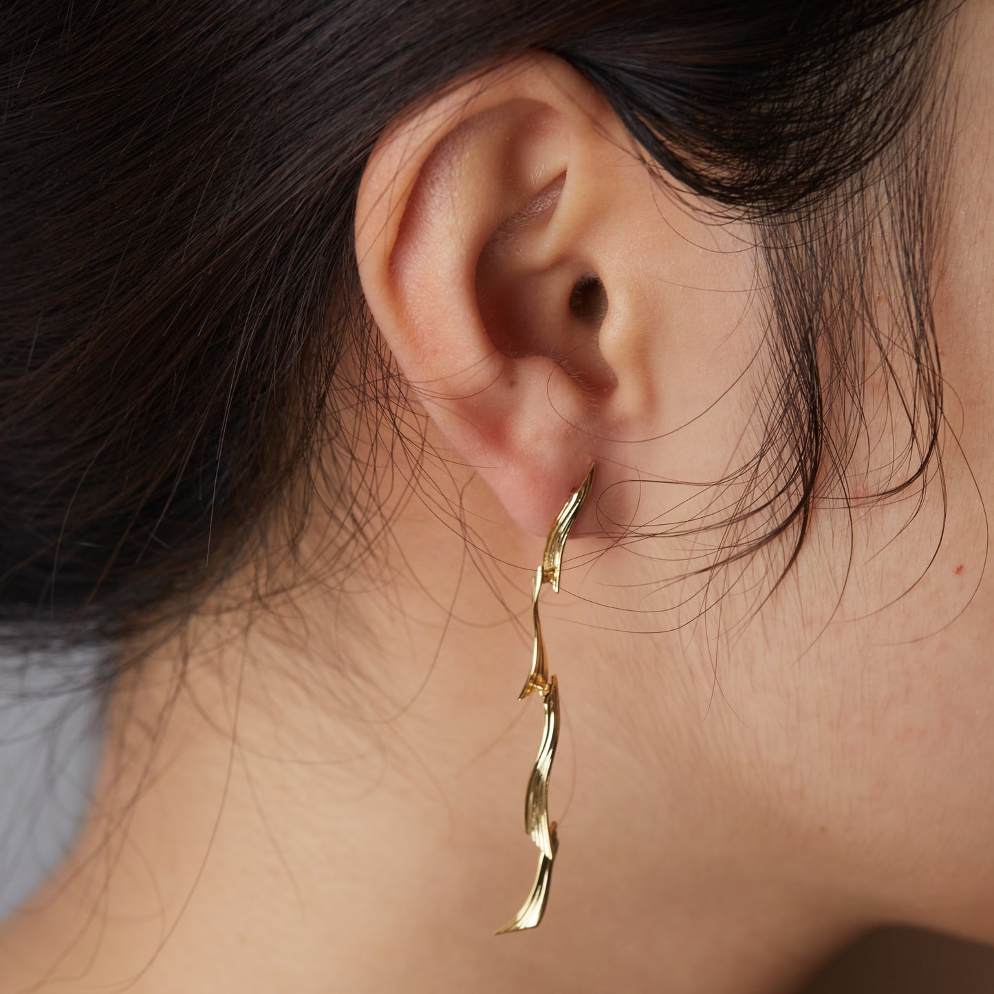 Layer Earring - Gold Vermeil Earrings / Pair