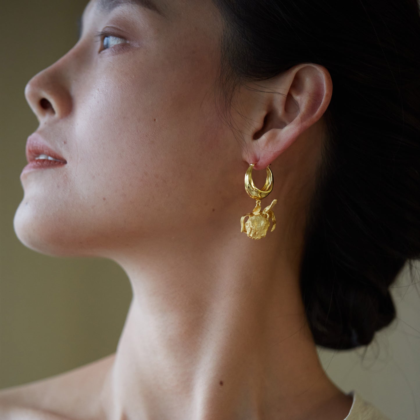 Dusty Rose  - Gold Vermeil Ear-Drop / Pair