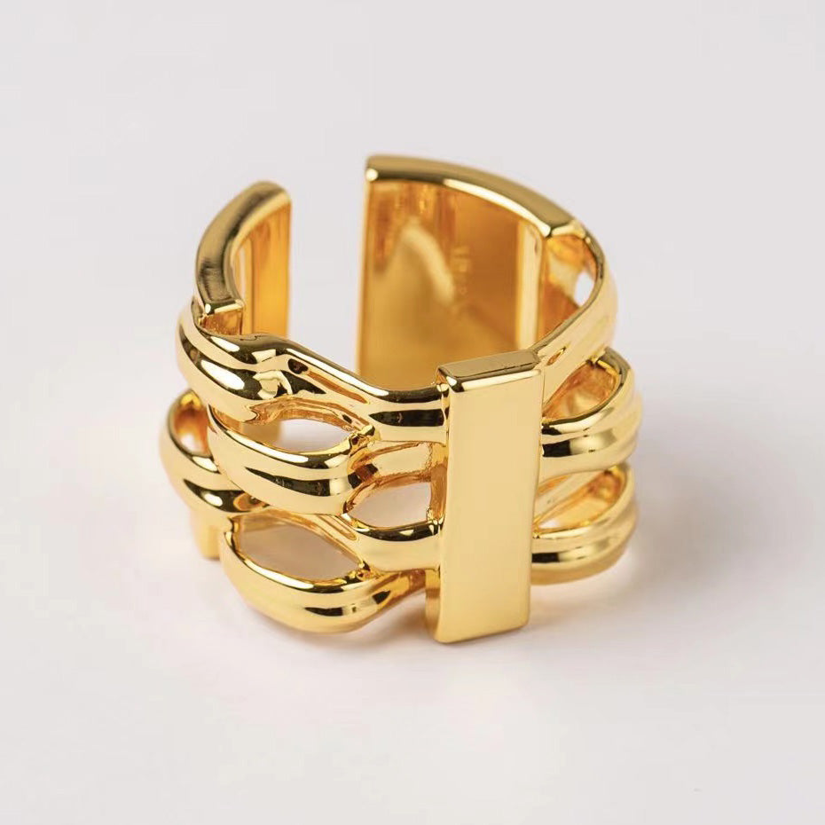KNOT#8 Gold-Plated Ring