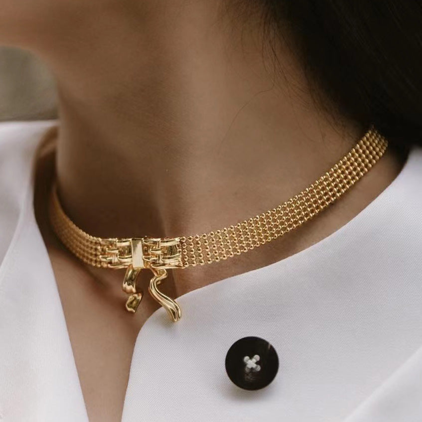 BOWKNOT#2 Gold-Plated Choker