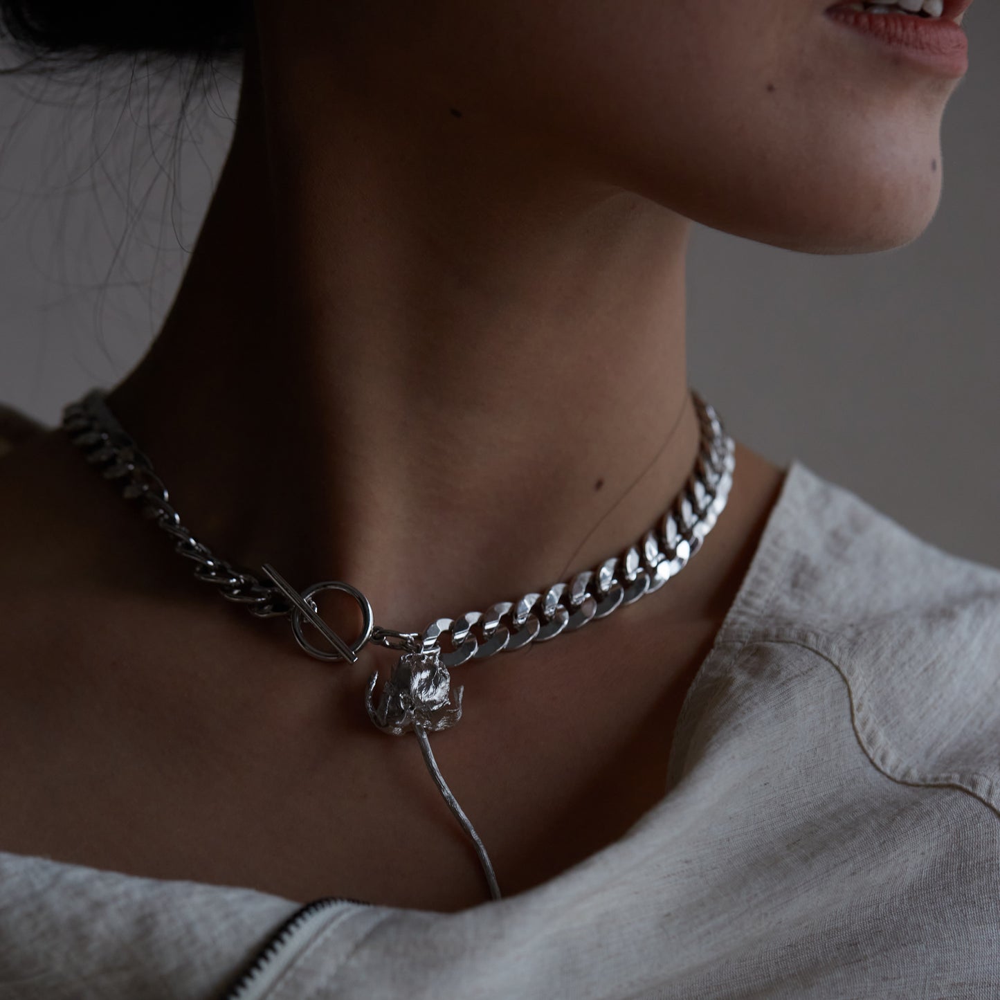 Dusty Rose - Gold Vermeil Cuban Choker