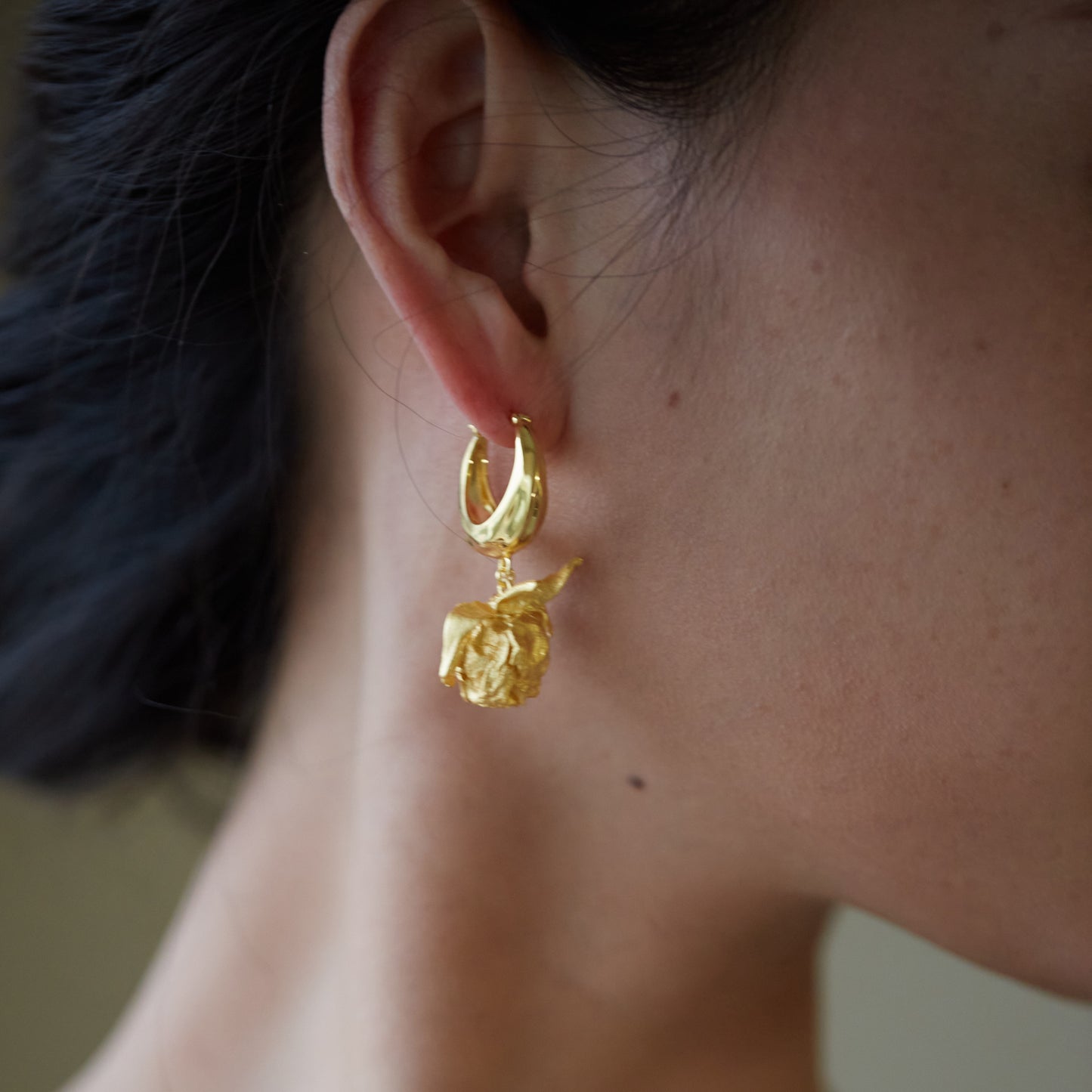 Dusty Rose  - Gold Vermeil Ear-Drop / Pair