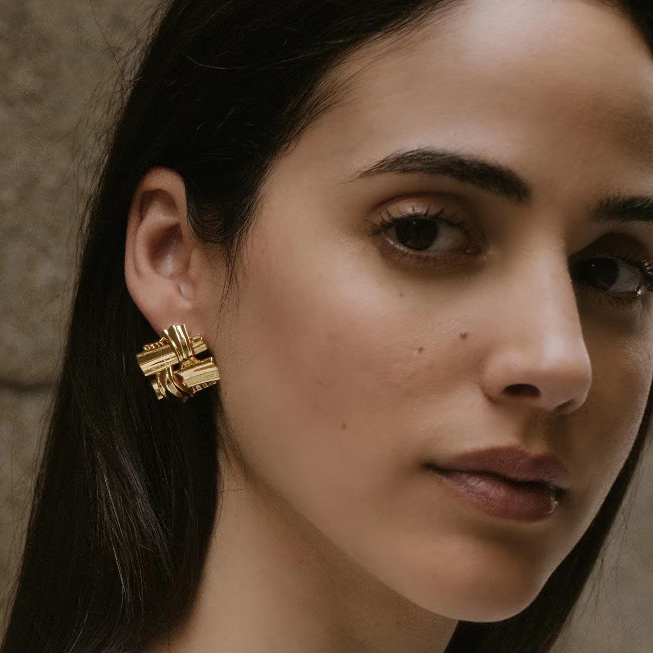 KNOT#2 Gold Vermeil Ear-stud / Pair