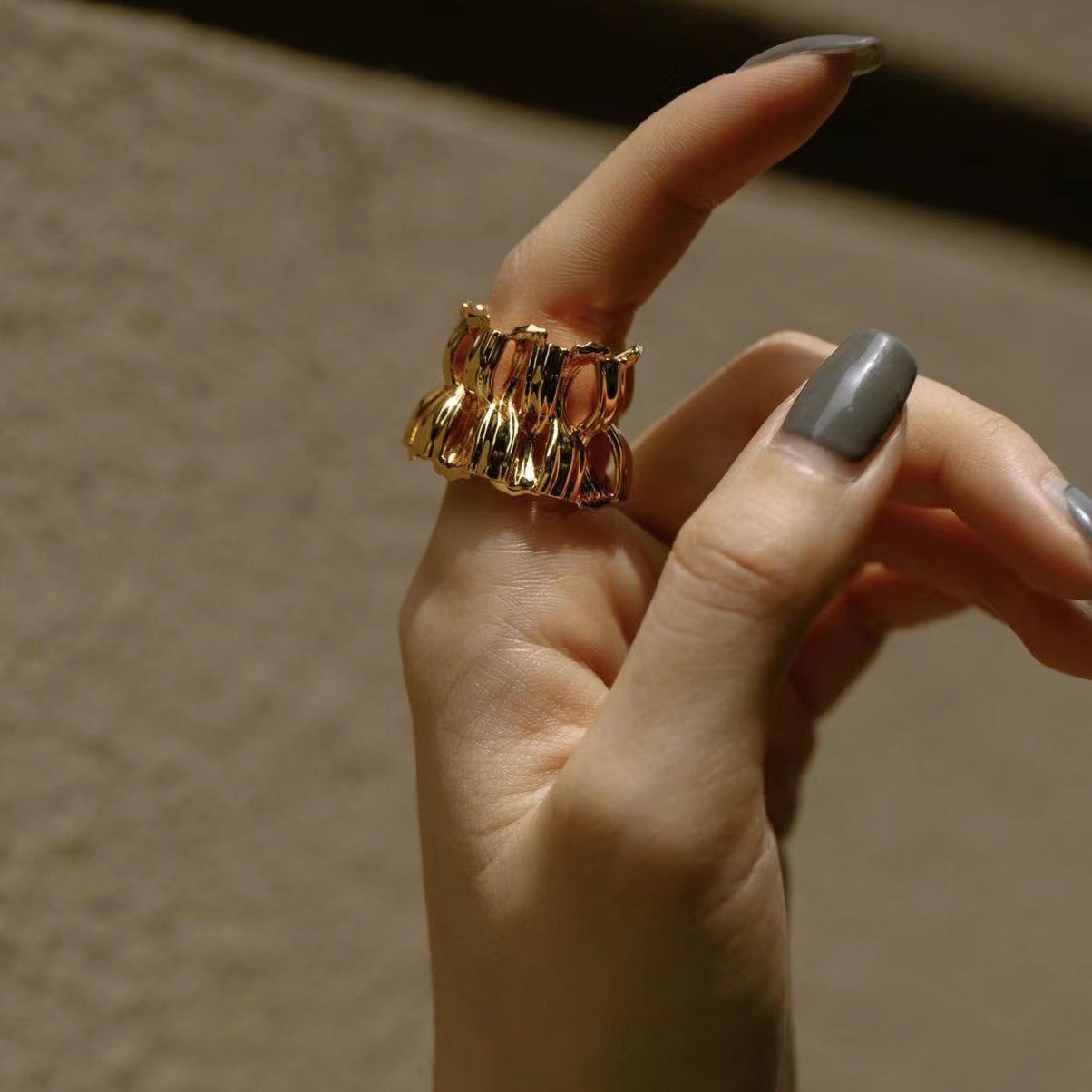 KNOT#7 Gold-Plated Ring