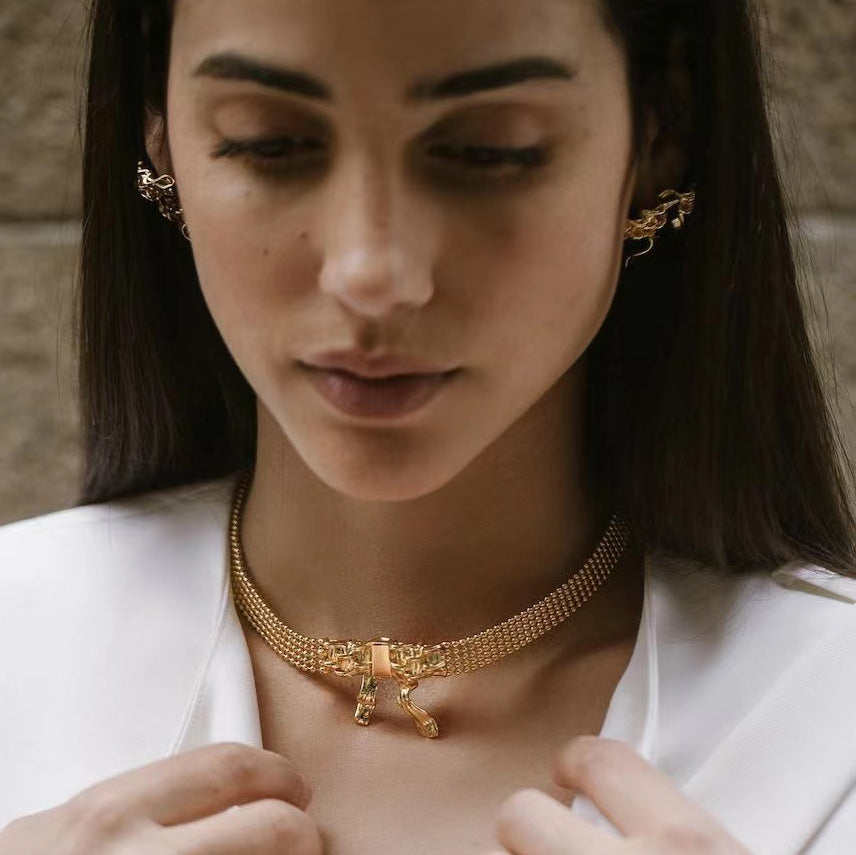 BOWKNOT#2 Gold-Plated Choker