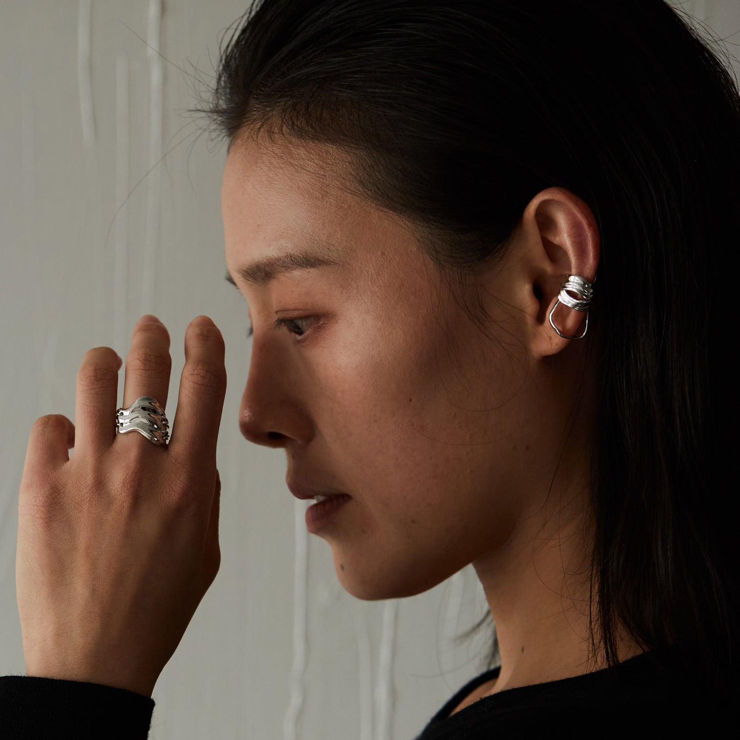 Triple Armour - Gold Vermeil Earring / piece