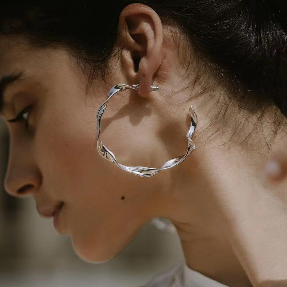 TWIST#2 Gold-Plated Earring / Pair