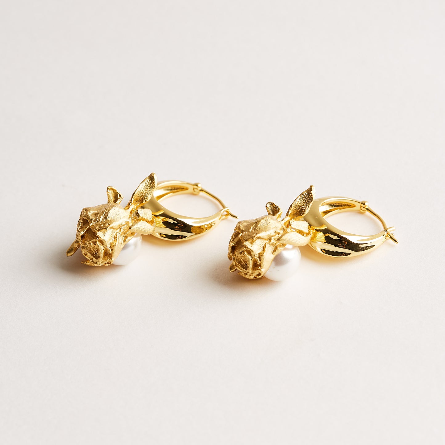Dusty Rose  - Gold Vermeil Ear-Drop / Pair