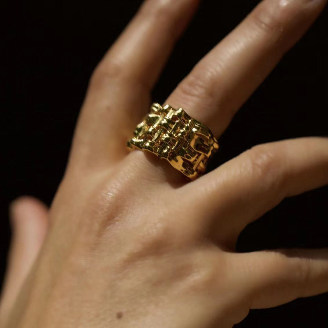 KNOT#5 Gold Vermeil Ring/Ear-cuff