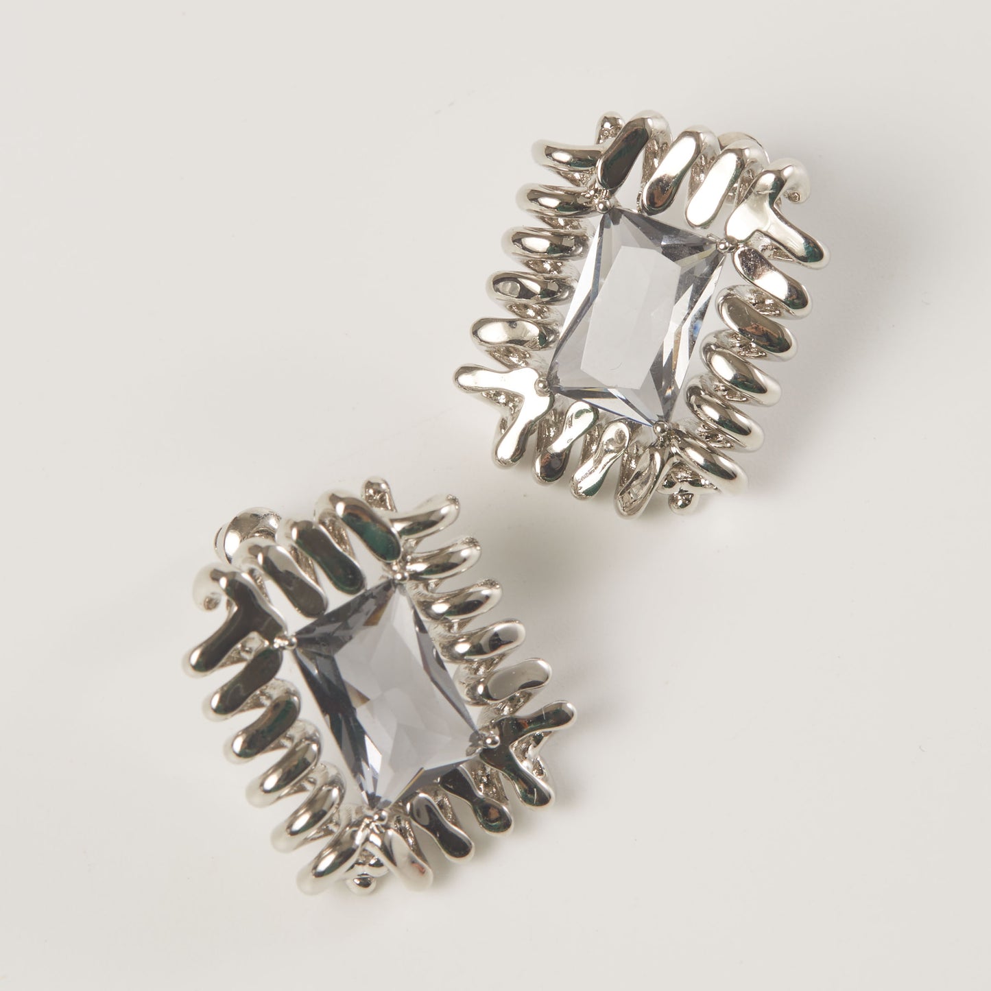 METALWARE #10 Grey Gem Earrings
